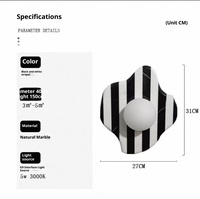 Nouvelle lampe murale rayée en marbre de style français, pour salon, chambre à coucher, chevet, bureau, style Tuoji créatif, lampe murale suspendue en D, vente en gros