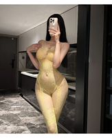 Sous-vêtements intimes sensuels et tentants en dentelle fine, fibre de polyester, jaune, style string, stimulation sexuelle pour adultes, toucher réel