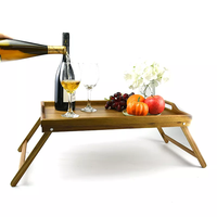 Großhandel hochwertiges Holz Bambus-Betttablett Tisch zum Essen faltbar Frühstück mit faltbaren Beinen