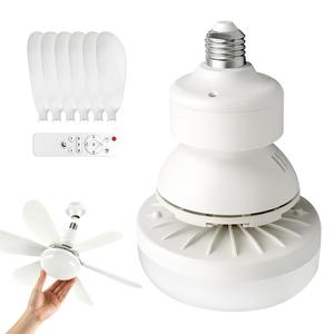 0728 Best Selling Smd High Brightness Mini <b>Ceiling</b> <b>Fan</b> 3 Color Lightweight Bulb 2 in 1 Retacable Socket for Bedroom Ues - Product Image 4