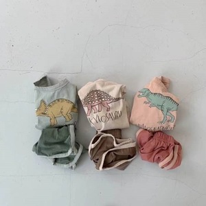 Ensemble d'été INS pour bébé avec imprimé dinosaure, débardeur sans manches et short pour nourrisson - Product Image 3