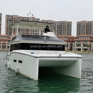 Catamarán de Lujo de 12m, Lancha Rápida de Fibra de Vidrio de 40 pies con Flybridge, Motor Doble de 150HP <span class=keywords><strong>para</strong></span> Turismo y Fiestas en Alta Mar - Product Image 1