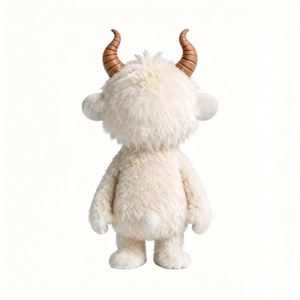 Venta Directa de Fábrica: Peluche de Monstruo Blanco Suave y Esponjoso con Cuernos, Muñeco de Peluche Personalizado de Dibujos Animados Divertidos con Ojos que Parpadean, Peluche de Tamaño Personalizado - Product Image 5