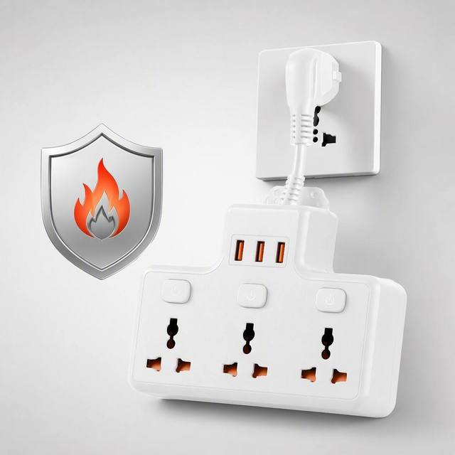 Wholesale Custom Logo 3 Way EU Schuko Extension Socket Individual Switches 3 USB Fast Charging Universal Wall Tap Fireproof CE