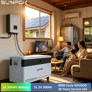 SUNPOK 10Kw 15Kwh <span class=keywords><strong>Inverter</strong></span> Pack de batteries Lifepo4 51.2V 300Ah 48V Batteries solaires Lifepo4 Stockage d'énergie domestique - Product Image 1