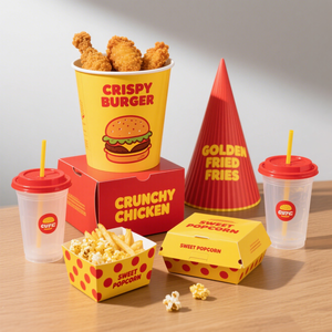 Miễn Phí Mẫu Takeaway Khoai Tây Chiên Hộp Giấy Dùng Một Lần Bao Bì Thực Phẩm Tùy Chỉnh Burger Hộp Chiên Gà Bỏng Ngô Lấy Hộp Container - Product Image 3