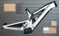 Kit de cadre de vélo de montagne électrique 4LEAF Rocksoul Downhill avec moteur Bafang EMTB, suspension VPP, freins à disque, en alliage d'aluminium