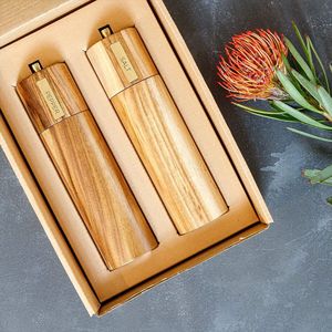 Juego de molinillo de sal y pimienta de cerámica de calidad superior, función Manual para uso doméstico o en Restaurante, colección de molinillo de acacia de madera - Product Image 4