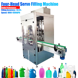 เครื่องบรรจุของเหลวแบบเซอร์โว อุปกรณ์อัตโนมัติ ควบคุมด้วย PLC สำหรับบรรจุน้ำ น้ำมัน น้ำผลไม้ เครื่องสำอาง อาหาร ผงซักฟอก แชมพู โลชั่น - Product Image 1