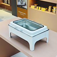 Réchaud Chauffe-Plats Économique en Combustible Doré en Acier Inoxydable Kit de Plat de Chafing pour Buffet