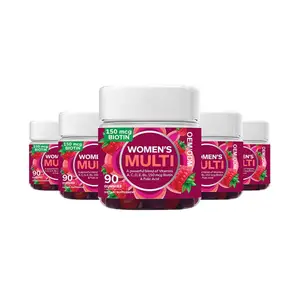 OEM/ODM kolagen Gummies rasa stroberi Vitamin Biotin rambut pertumbuhan kulit kuku Gummies suplemen diet untuk wanita