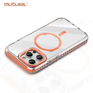 For IPhone15 Mutural Cushion Series Clear Colorful Phone Case Transparent Shockproof Magnetic Cute Case For IPhone 15 Pro Max