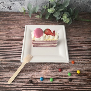 แผ่นกระดาษสี่เหลี่ยมขนาด10นิ้วทรงสี่เหลี่ยมพร้อมช่องใส่ถุง,จานอาหารเย็นแบบจีนชุดจานสี่เหลี่ยมแบบย่อยสลายได้กำหนดเอง - Product Image 3