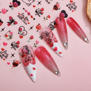 Lindo diseño divertido amor labios rosa <span class=keywords><strong>uñas</strong></span> arte pegatinas Adhesivo acrílico <span class=keywords><strong>uñas</strong></span> calcomanías para el Día de San Valentín <span class=keywords><strong>uñas</strong></span> accesorios de diamantes de imitación - Product Image 4