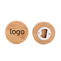 Ouvre-bouteille rond en bois massif pour bière et vin, aimant de réfrigérateur en acier inoxydable, écologique, élévateur de bouteille magnétique