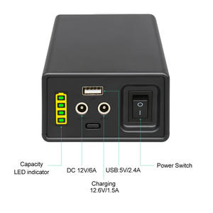 พัดลมพลาสติก PB120B1 กล้อง ผลิตภัณฑ์อิเล็กทรอนิกส์ ชาร์จใหม่ได้ แบตเตอรี่ลิเธียมไอออน 12V 12800mAh สำหรับเครื่อง CPAP - Product Image 3