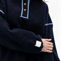 Sweat-shirt uni pour femme en coton doux, décontracté, à manches longues, en promotion