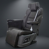 Asiento Multifuncional para Furgoneta Comercial con Mesa Lateral Plegable, Cuero Nappa Auténtico Suave para Proyectos de Remodelación Interior de MPV
