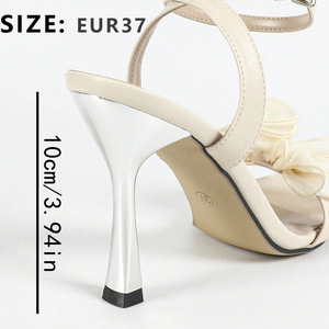 <span class=keywords><strong>Tacchi</strong></span> indaffarati da donna QS23 con orchidea bianca con cinturino alla caviglia sandali da donna con tacco a punta aperta da donna - Product Image 4