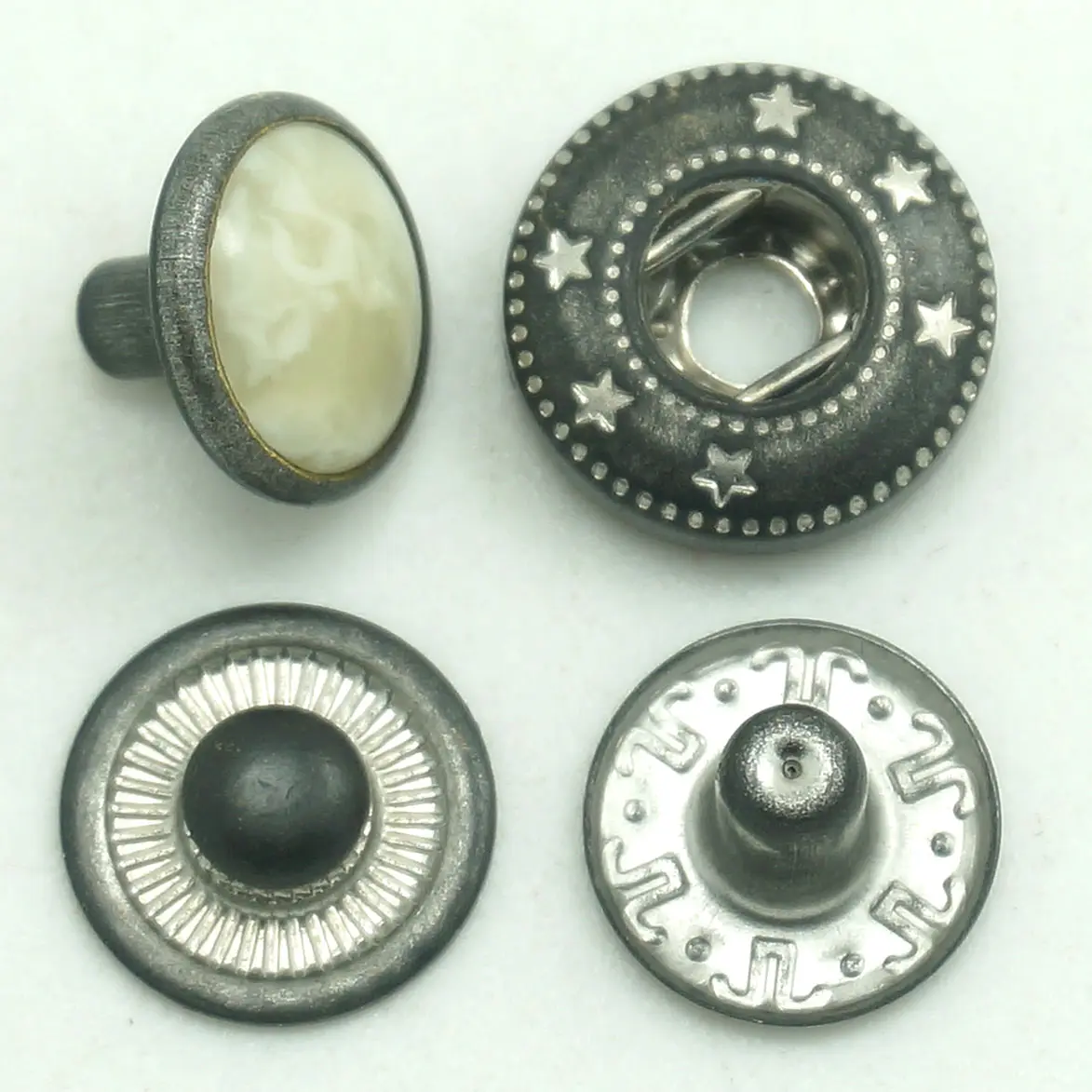 Bouton pression en laiton à ressort en cuir 15MM bouton pression personnalisé en métal gravé Logo bouton pression en laiton pour cuir