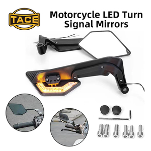 Espejos Retrovisores LED para Motocicleta con Intermitentes Integrados, Accesorio de Iluminación de Visión Amplia para Reemplazo - Product Image 1