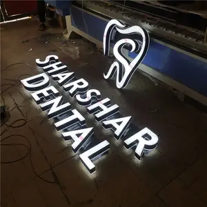 Clinica indoor wall led retroilluminato segno illumina lettere frontlit led acrilico logo design