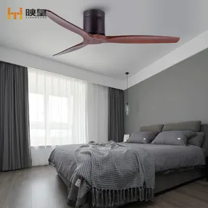 52 inch Low Floor Height DC/AC Motor Solid Wood Ceiling Fan with remote control