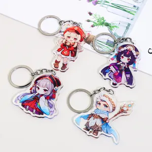 Custom High Quality Heart Ticket Hotel Shape Glitter Acrylic Plastic Keychain