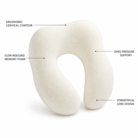 Oreiller cervical ergonomique en mousse à mémoire de forme haute densité, forme en U, portable, pour voyage, avec housse amovible et lavable, certifié OEKO