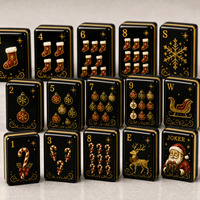 Mahjong noir sur le thème de Noël, qualité professionnelle de luxe, acrylique à trois couches, taille personnalisée, imperméable, portable, jeu de casino