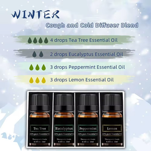 OEM 100% Ensemble d'huiles essentielles aromatiques naturelles pures Huile de massage pour le corps Parfum de <span class=keywords><strong>spa</strong></span> de sommeil Bouteille de 10ml Thé à la rose biologique Eucalyptus - Product Image 4