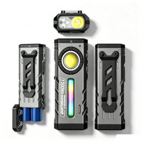 Lampe torche LED d'urgence extérieure 1500LM COB avec lumière latérale RGB et clip magnétique pour le camping, la réparation automobile et la course à pied