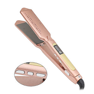 مكواة شعر سيراميك احترافية فاخرة بلون ذهبي شامباني أنيق، مكواة مسطحة متعددة الوظائف - Product Image 2