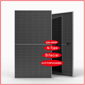 Wholesale cheaper price <strong>450W</strong> Bifacial Double glass HJT Half-Cut cell monocrystalline N type Tier 1 all black PERC <strong>solar</strong> <strong>panel</strong> - Product Image 2