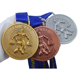 カスタムフィットネスメダル ラトビア風ワークアウト賞メダル ロープエッジ付き 金、銀、銅メダル フィットネスチャレンジレースメダル - Product Image 2