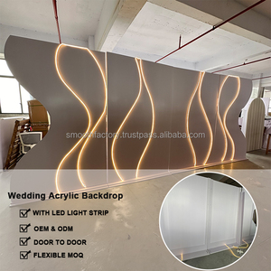 Arche de fond en acrylique lumineuse 3D détachable, design lisse et épuré pour la décoration de fête de mariage, nouvelle arrivée - Product Image 3