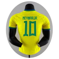 世界2022卸売ブラジル代表ホームシャツネイマールJrサッカー服カスタムジャージータイプレーヤーバージョンカップ