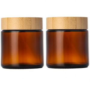 Frascos de Almacenamiento de Crema para Ojos y Polvos Sueltos, de PET Transparente, Ámbar o Negro Mate, con Tapa de Bambú, Ecológicos y de Lujo, de 50ml-250ml - Product Image 1