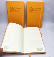 Carnet de notes en cuir PU orange A5 de haute qualité avec bande élastique pour cadeau promotionnel d'entreprise