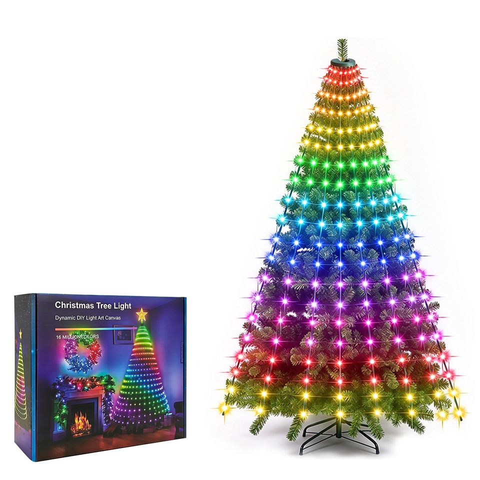 Custom Color Controller Power Operated WS2812B RGB Pixel Xmas Tree String Lights, APP Enabled ...