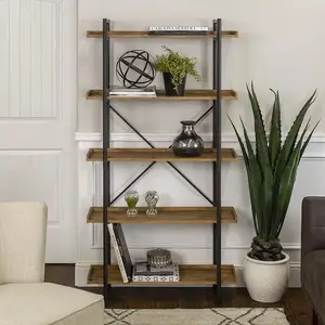 Wrought Iron Antique Small Hanging Wooden Book Cases Wall Mounted Shelves Library Bookshelf Bookcase