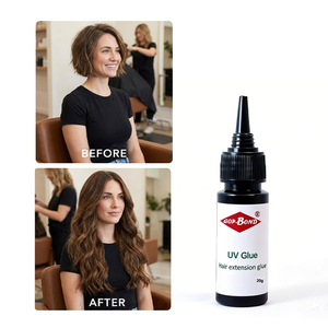 Colle UV pour extensions de cheveux 20g/bouteille, gel UV pour extensions de cheveux humains et création de coiffures - Product Image 1