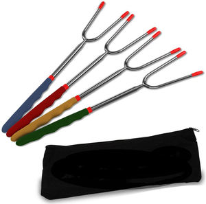 Conjunto de varas de torneamento, 4 espetos de <span class=keywords><strong>marshmallow</strong></span>, ferramentas de aço inoxidável telescópico premium <span class=keywords><strong>marshmallow</strong></span> de 45 polegadas - Product Image 2