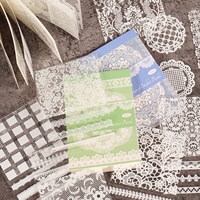 JAI IMAN 30 feuilles de dentelle transparente autocollante pour scrapbooking, fournitures de loisirs créatifs