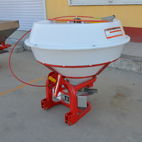 Machine agricole d'épandage de semences et d'engrais pour tracteur 3 points, avec trémie en plastique PE, pour semis de gazon et de sel