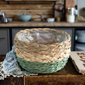 Draagbare multifunctionele plantenbak bloemenmand set eco-design binnen buiten display stapelbaar geweven bloempot set - Product Image 5