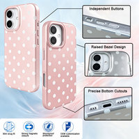 Coque de téléphone magnétique à pois pour iPhone 15 16 17 18 Pro Max, style coréen, compatible avec la charge sans fil, protection antichoc
