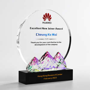 הסיטונאי מותאם אישית חדש קשת הר קריסטל מעגל זכוכית פרסים פלאק MH-NJ0322 - Product Image 2