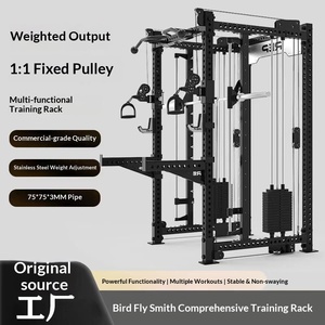 Smith Power Rack : Équipement d'entraînement <span class=keywords><strong>de</strong></span> force pour squats et développés couchés <span class=keywords><strong>avec</strong></span> <span class=keywords><strong>poulie</strong></span> à câble pour salle <span class=keywords><strong>de</strong></span> sport et fitness - Product Image 3