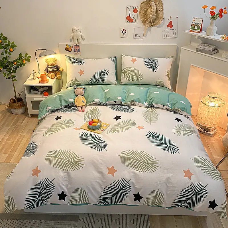 Usine personnalisée impression florale doux couette couvertures reine King Size concepteur 100% coton ensemble de literie lit simple housses de couette